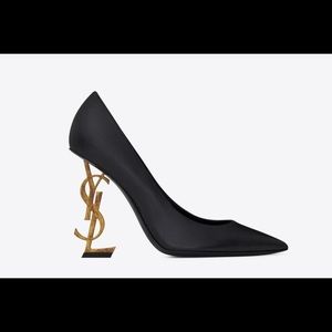 YSL OPYUM PUMPS TRIPON/GOLD OFFICIER NERO